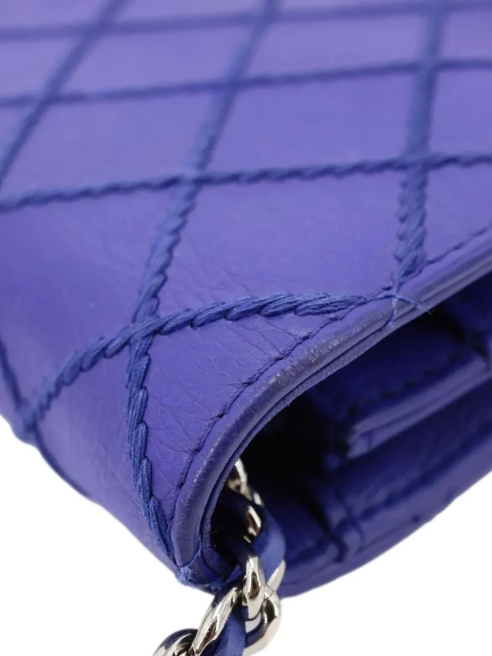 Chanel Fancy CC Quilted Calfskin Leather Wallet On Chain Bag Royal Blue